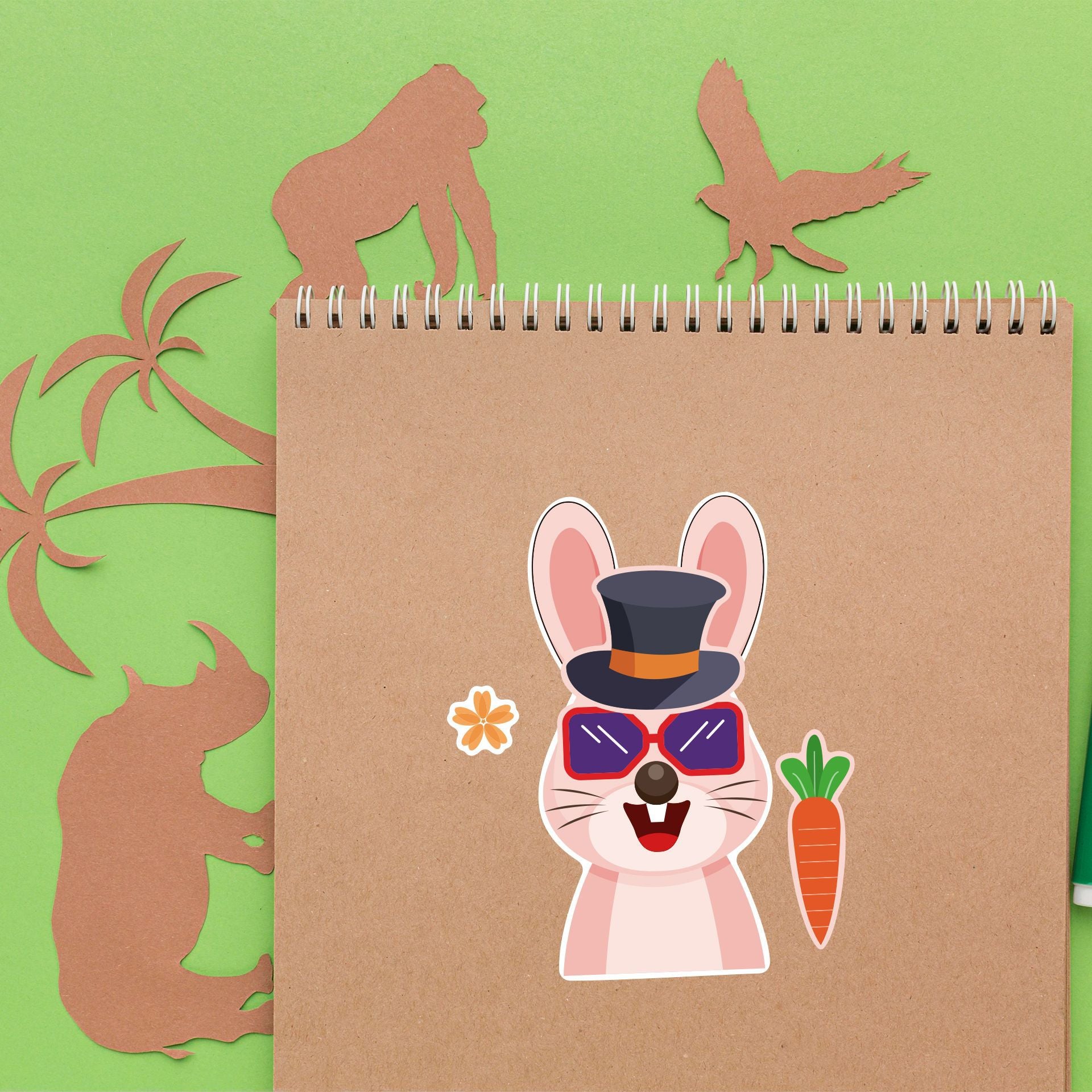 24 Sheets Wildlife Animals Make Your Own Stickers for Kids