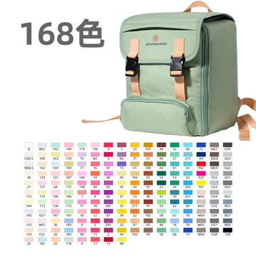 STA Graphmaster 168-Color Alcohol Marker Set with Storage Backpack