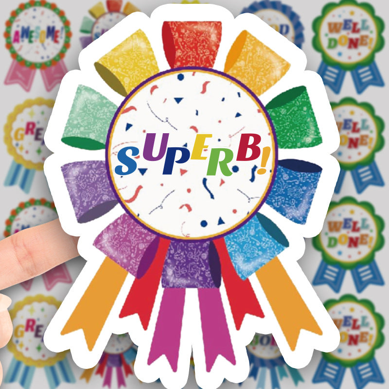 300pcs Great Good Job Reward Stickers Badge Designs 2.2 x 2.7 Inch