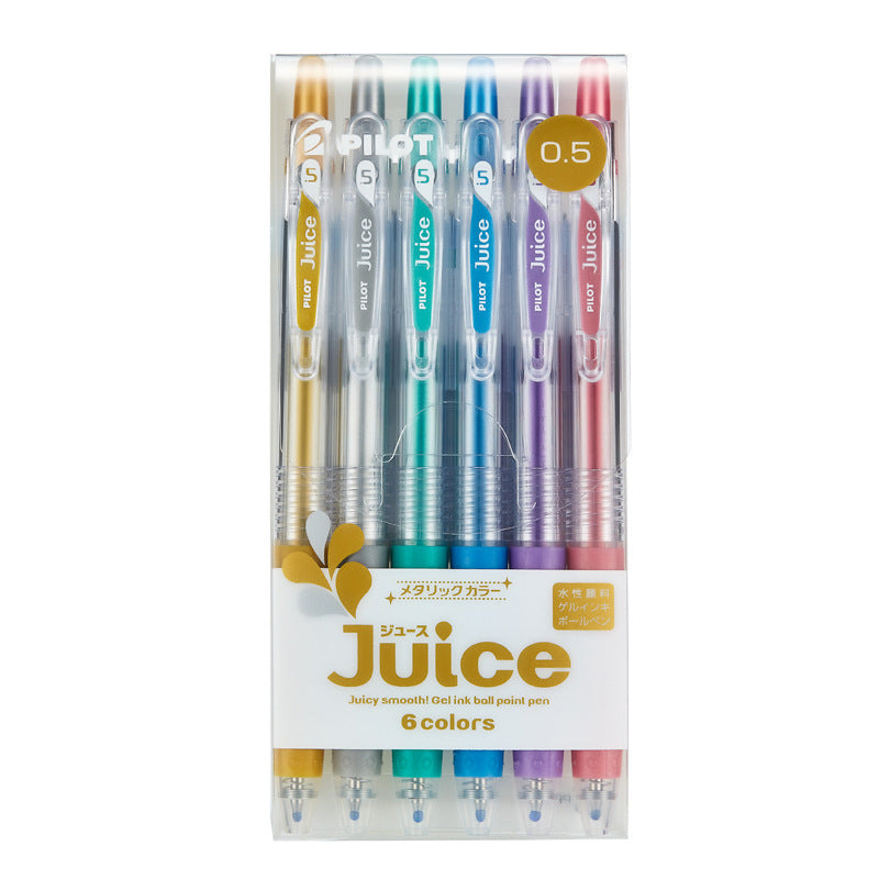 Pilot Juice Gel Ink Ballpoint Pen, 0.5mm, 6 Metallic Colors