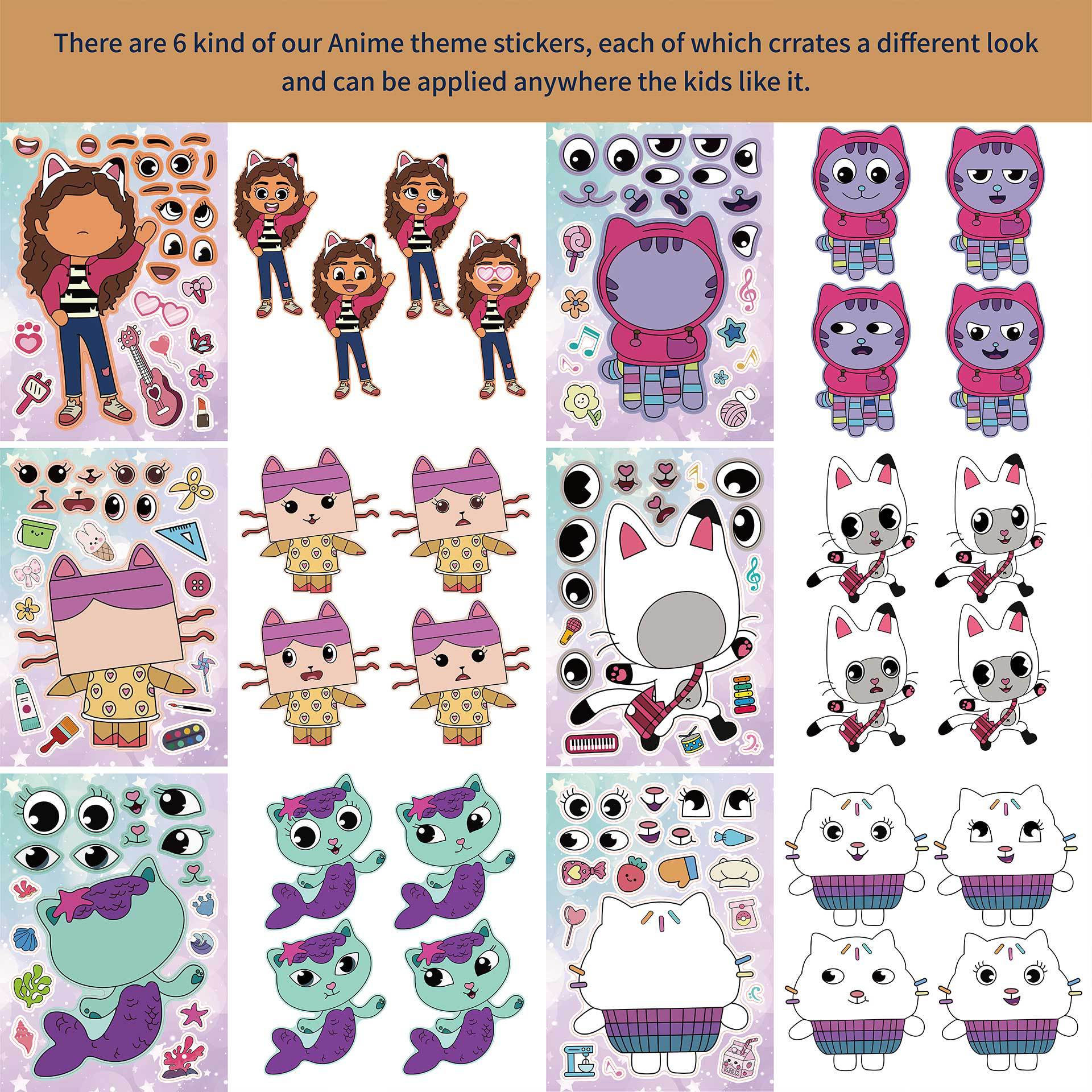 24 Sheets Gabby’s Dollhouse Stickers for Kids