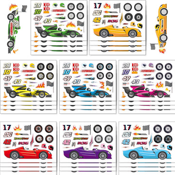 32 Sheets Racing Car Make Your Own Stickers for Kids