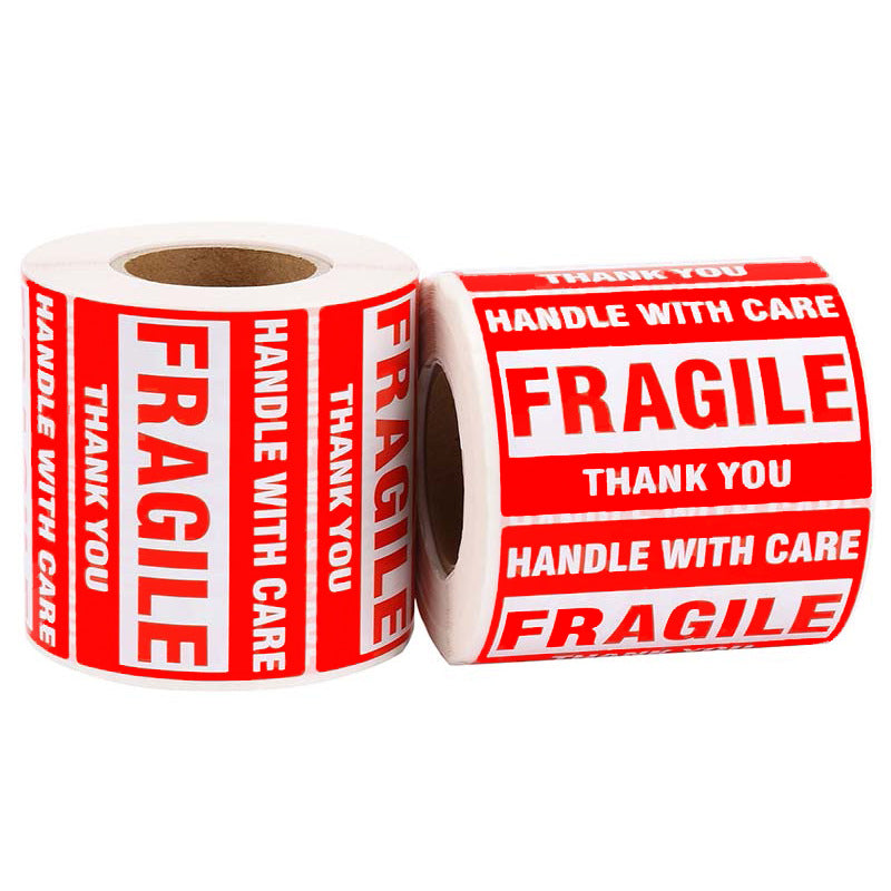 500 Warning Fragile Labels,3" X 2" Fragile Handle with Care Stickers