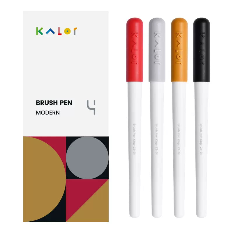 Kalor Brush Pen for Drawing- Hard - 4 Colors Set