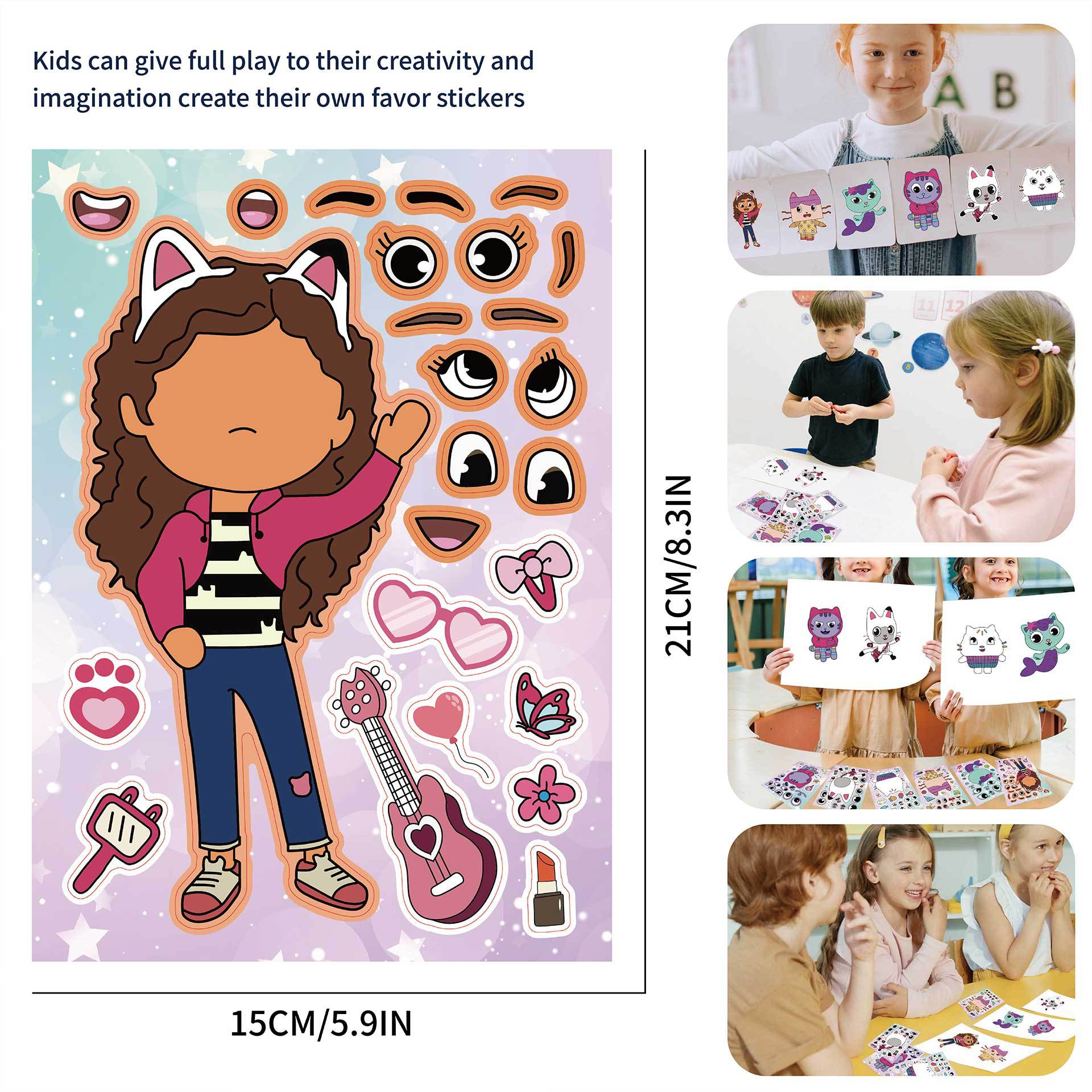 24 Sheets Gabby’s Dollhouse Stickers for Kids