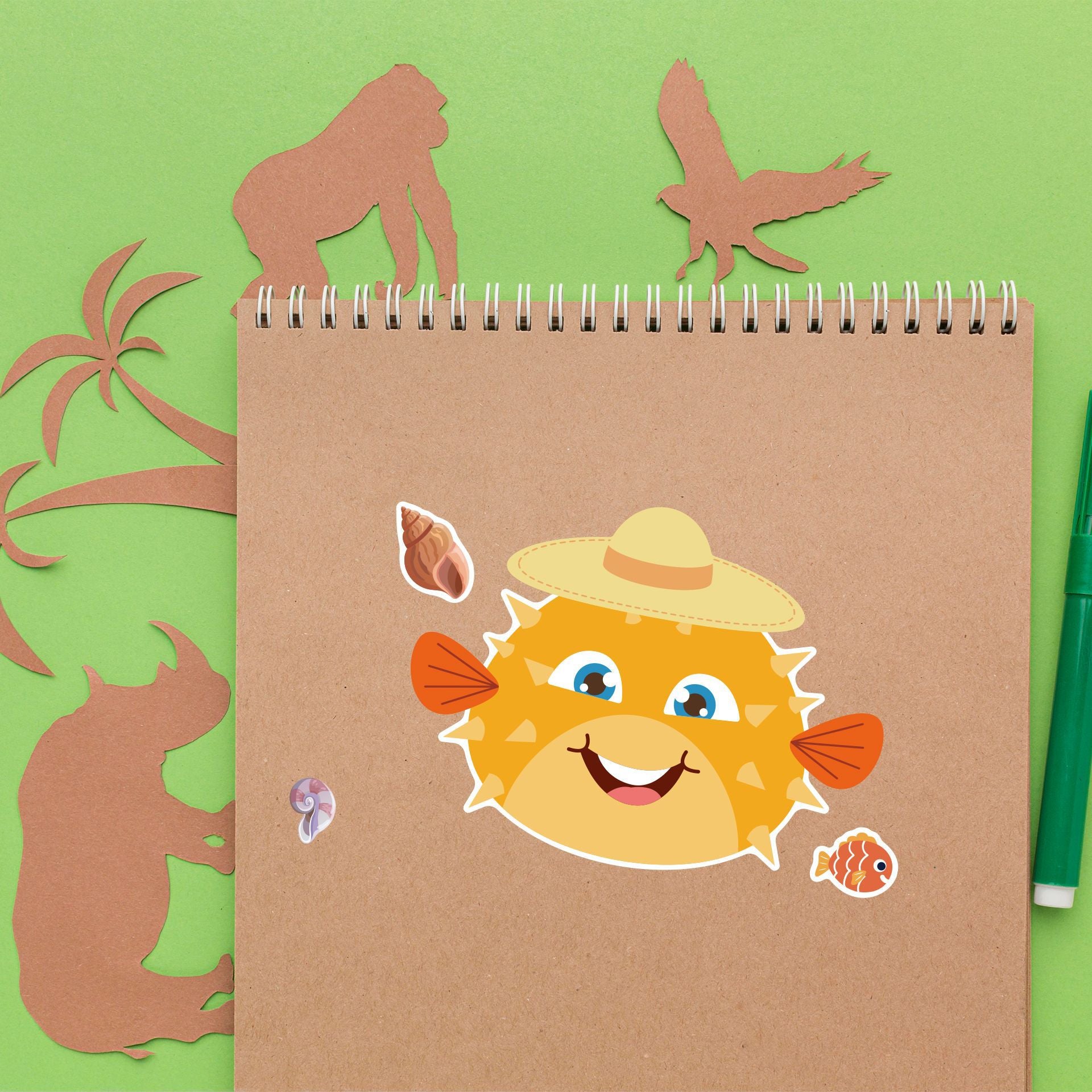 24 Sheets Wildlife Animals Make Your Own Stickers for Kids