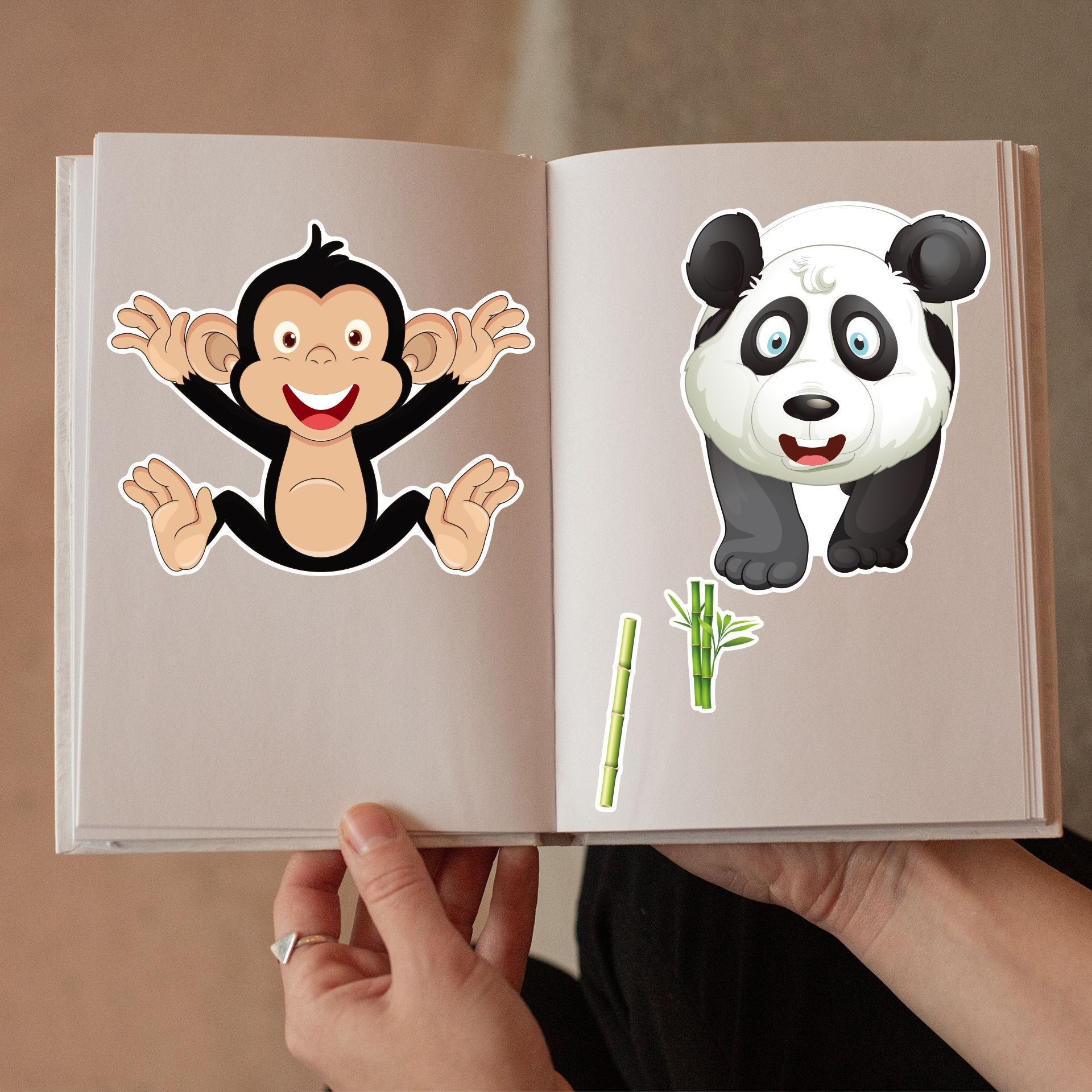 24 Sheets Panda Turtle Monkey Lion Tiger Elephant Make Your Own Stickers for Kids