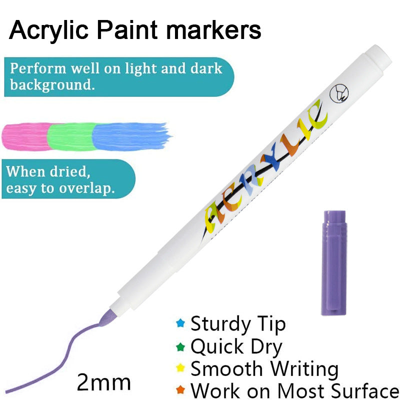 Moraandi 12/24 Acrylic Paint Marker Pens 2mm Medium Tip