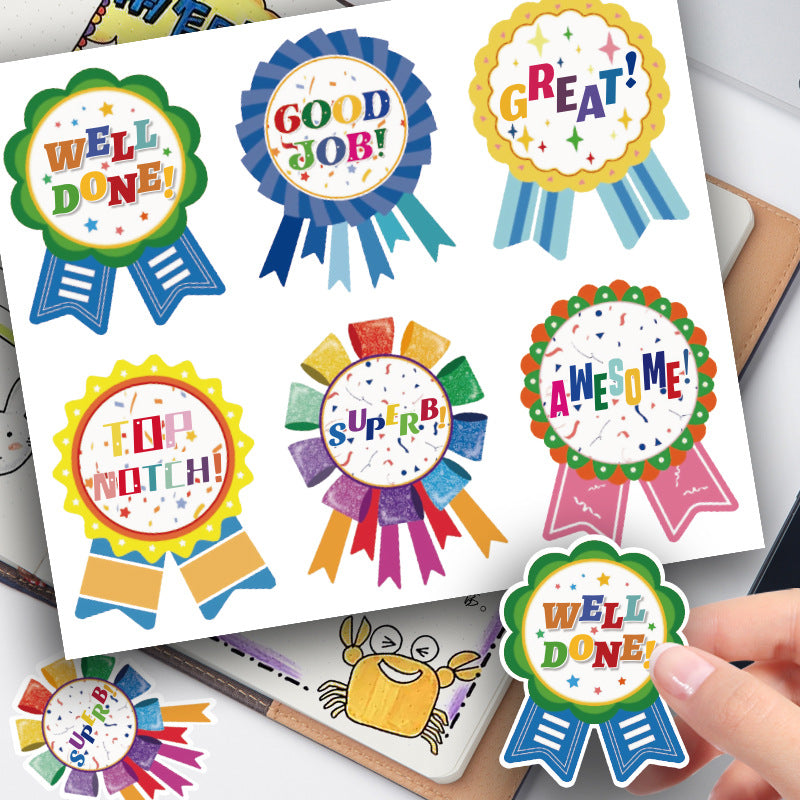 300pcs Great Good Job Reward Stickers Badge Designs 2.2 x 2.7 Inch