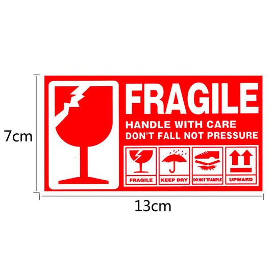 300Pcs Fragile Stickers Red Warning Labels for Shipping and Packing