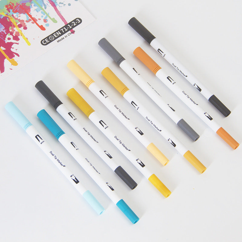 100/120/132 Colors Dual Tip Brush Art Marker Pens