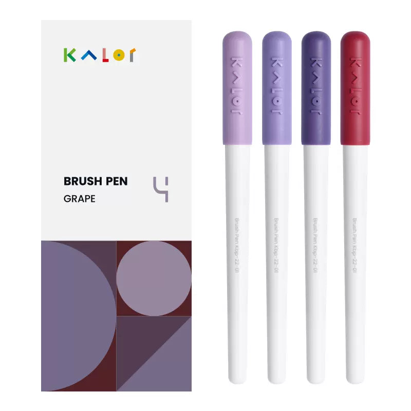 Kalor Brush Pen for Drawing- Hard - 4 Colors Set