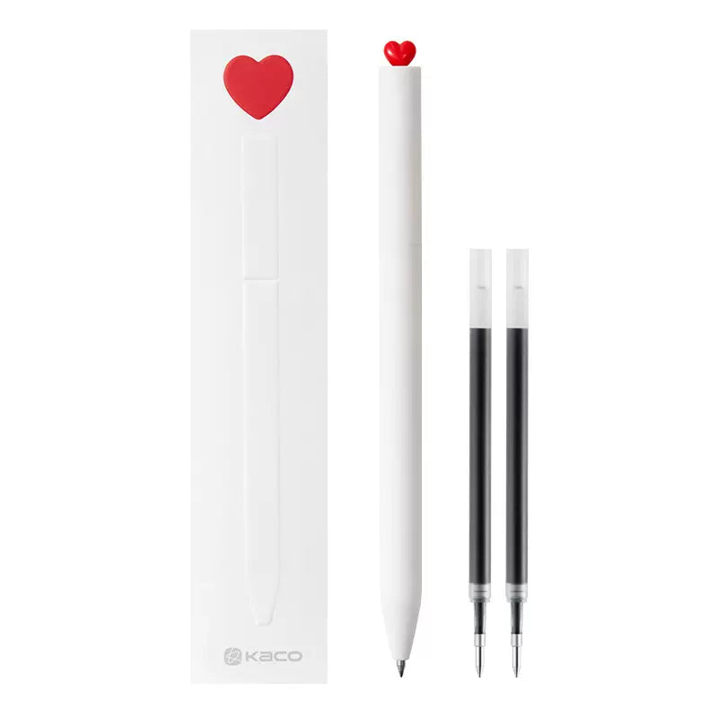 Kaco First Roller Heart Gel Ink Pen with 2 Refills