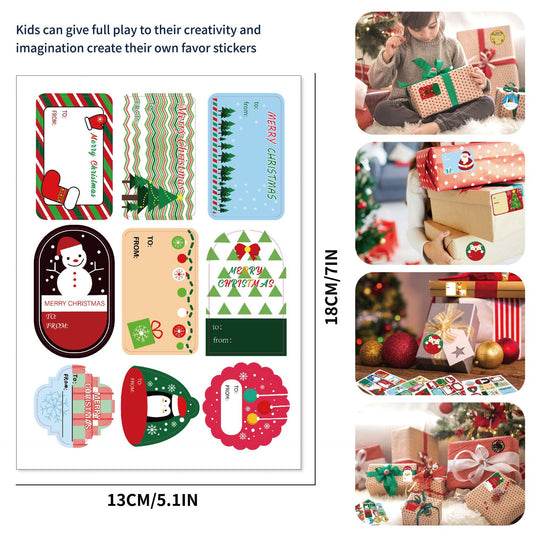 216pcs Christmas Tag To and From Stickers for Gift Box Wrapping