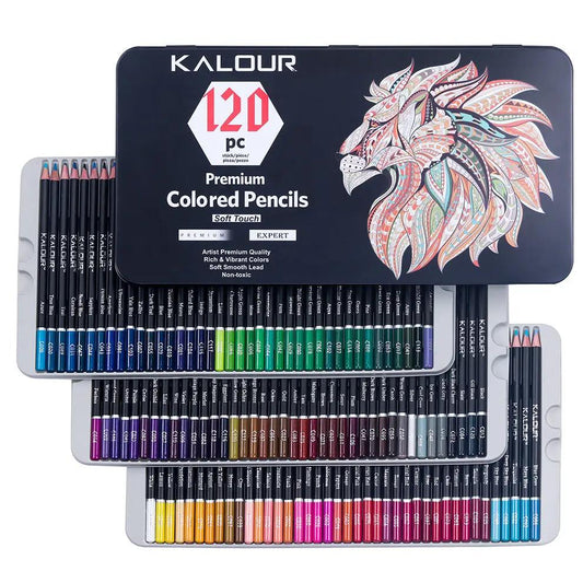 KALOUR 132 Colored Pencils Set,with Adult Coloring Book and Sketch  Book,Artists Colorless Blender,Zipper Travel Case,Soft Core,Ideal for  Drawing Sketching Shading,Art Supplies for Beginners Kids