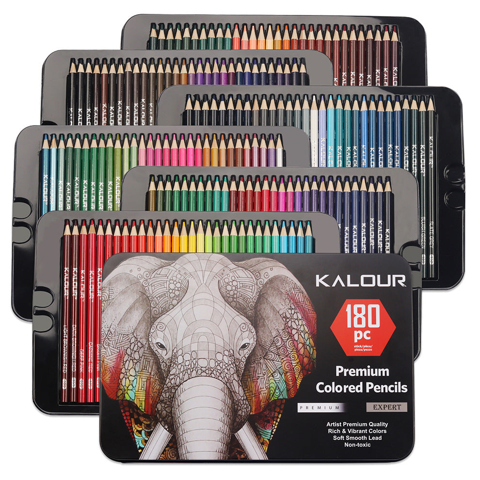 KALOUR 180 Oil Based Colored Pencil Set for Adults Artists Kids Tin Box