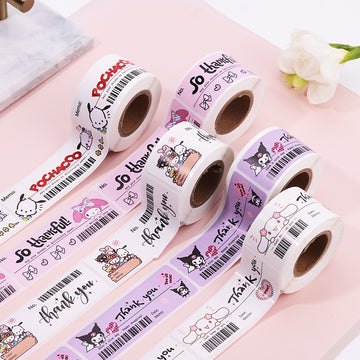 5 Rolls Sanrio Thank You Stickers,1x3 Inch,600 Labels