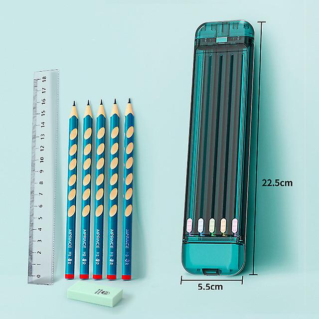 8 Piece Student Plastic Pencil Box School Stationery Set