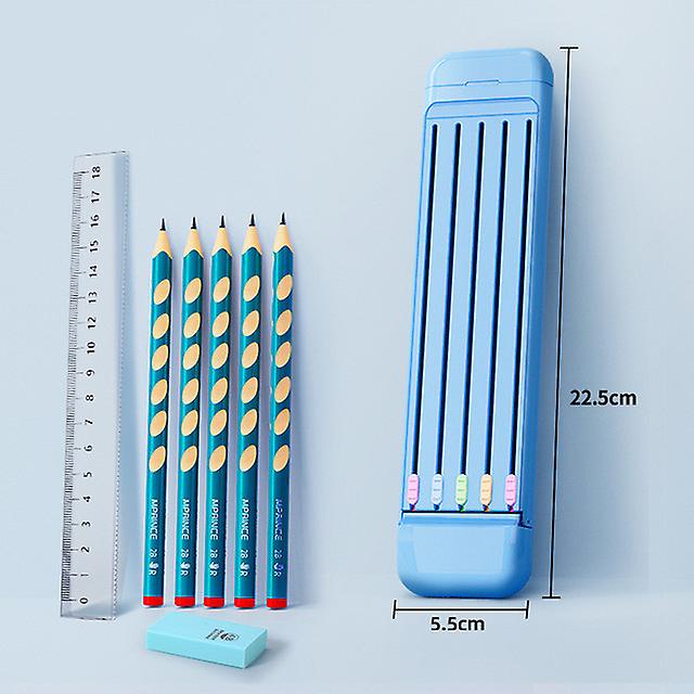 8 Piece Student Plastic Pencil Box School Stationery Set