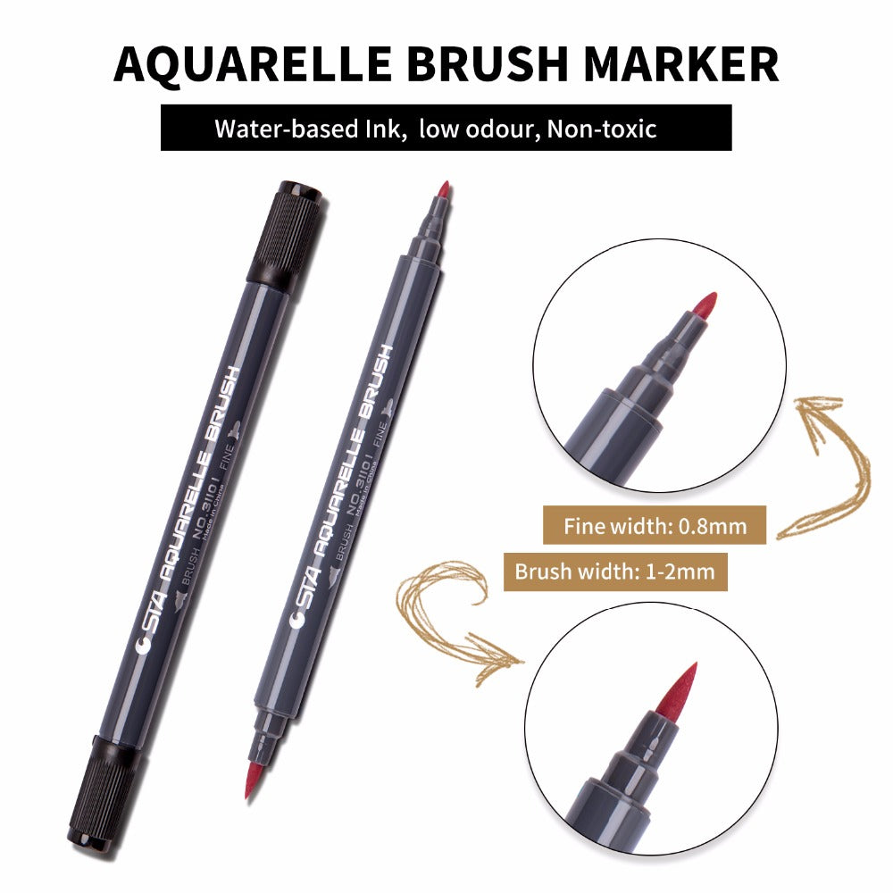 STA 3110 80 Color Double-Ended Watercolour Brush Pen