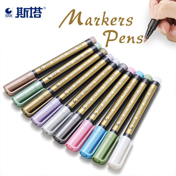 STA Metallic Marker 10 Colors for Scrapbooking Crafts Rock Painting Metal Ceramic Glass