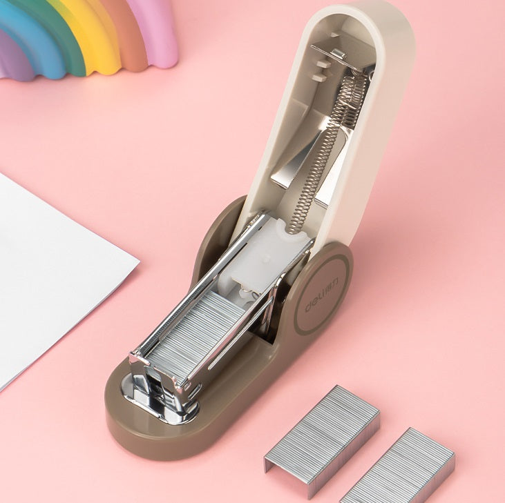 DELI Mini Stapler with 803 Staples 4 Color Pack