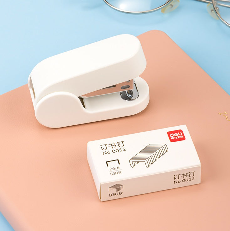 DELI Mini Stapler with 803 Staples 4 Color Pack