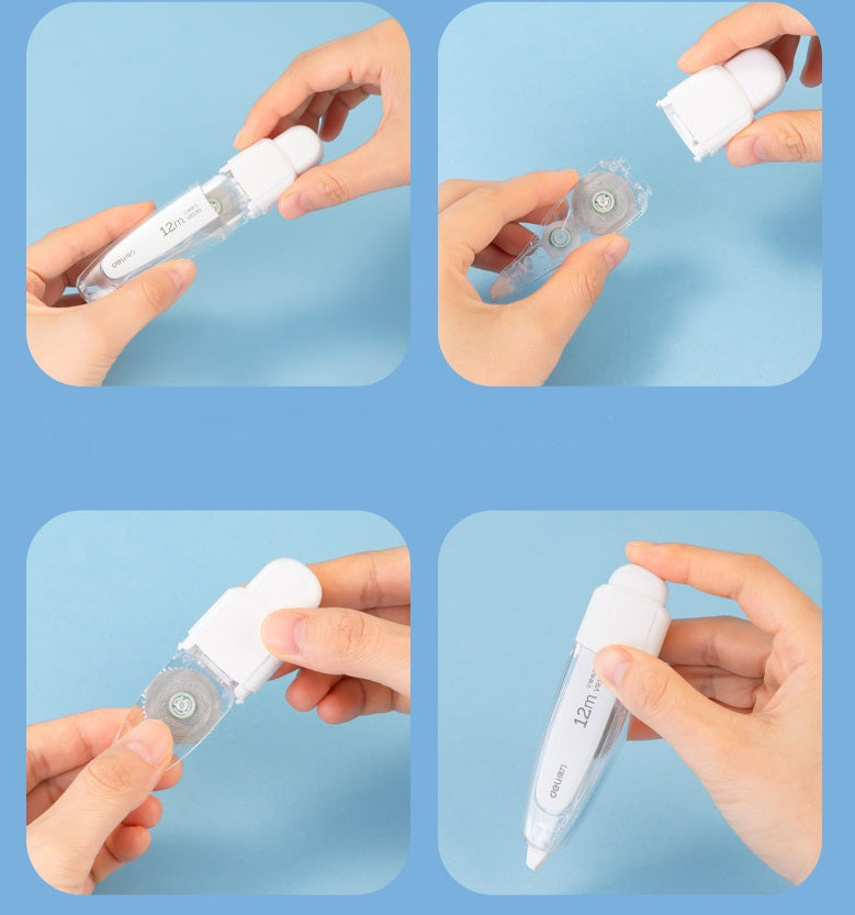 DELI Pen Style Retractable Correction Tape 12M with 4 Refills