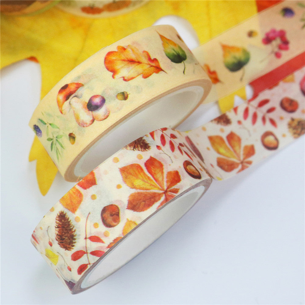 Autumn Day Washi Tape Set 10 Rolls 15mm x 5m