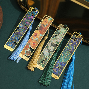 4 Pack Flower Shadow Metal Bookmarks