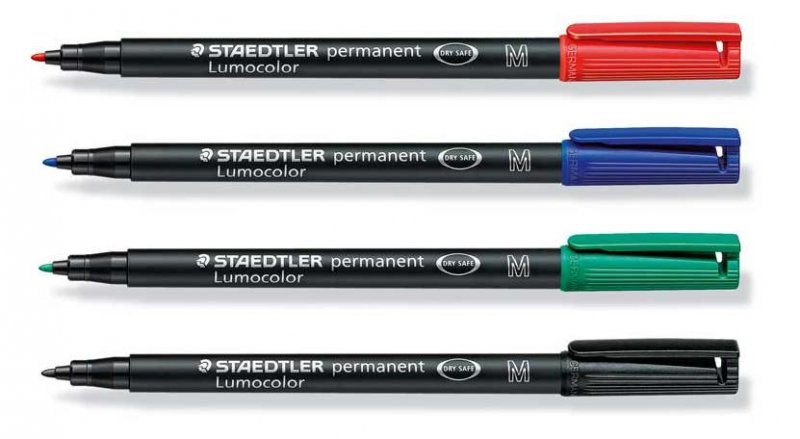 Staedtler Lumocolor 317M Permanent Markers Medium Tip 1.0mm,4 Pack