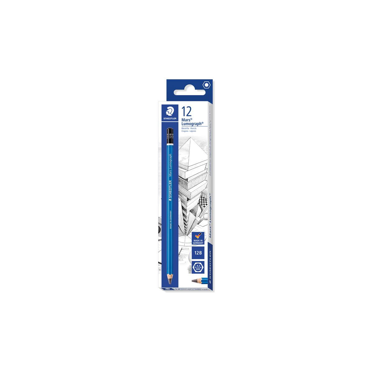 Staedtler 100 Mars Lumograph 12B Graphite Art Drawing Pencil,12 Pack