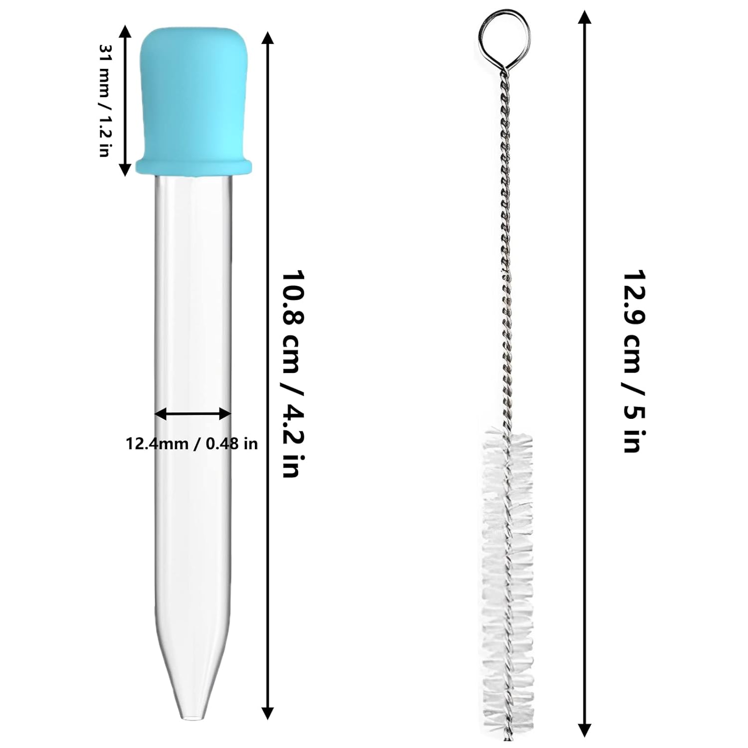 20 Pack 5ml Plastic Pipettes Dropper with Clean Brush