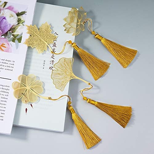 4 Pack Metal Bookmarks with Tassel