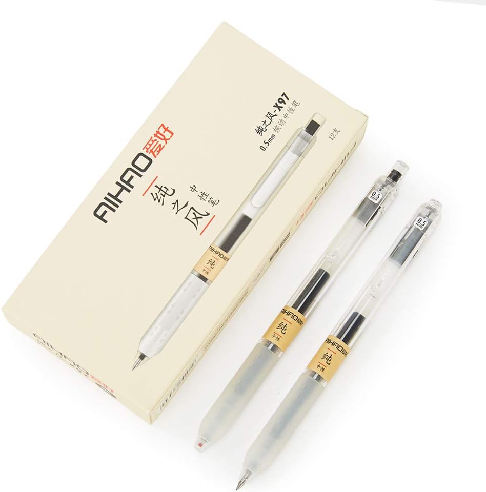 AIHAO Retractable Gel Ink Pens 0.5mm Fine Point 12-Pack