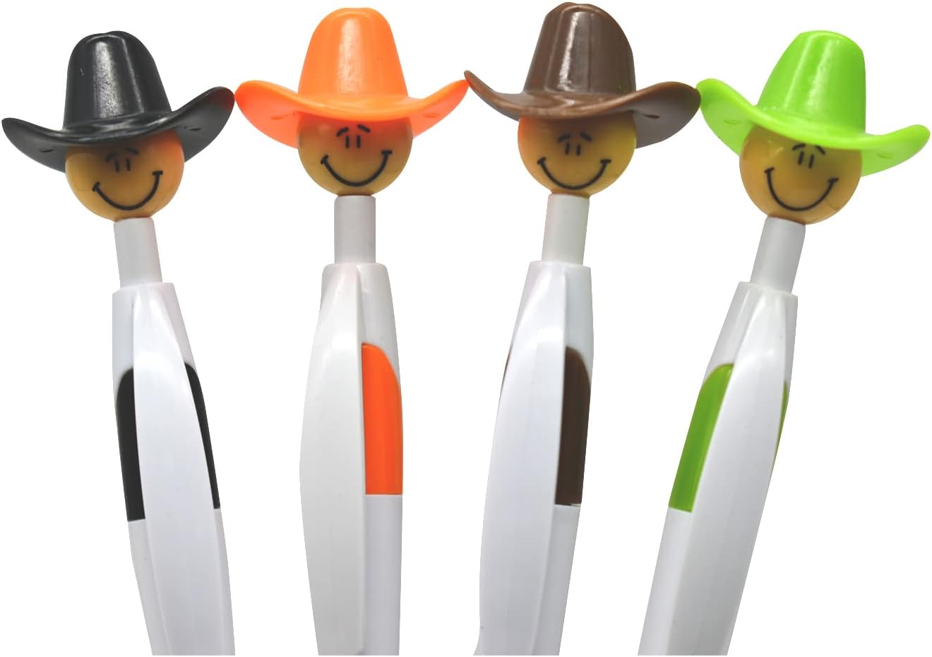 14PCS Fun Cowboy Hat Smile Retractable Ballpoint Pens For Kids