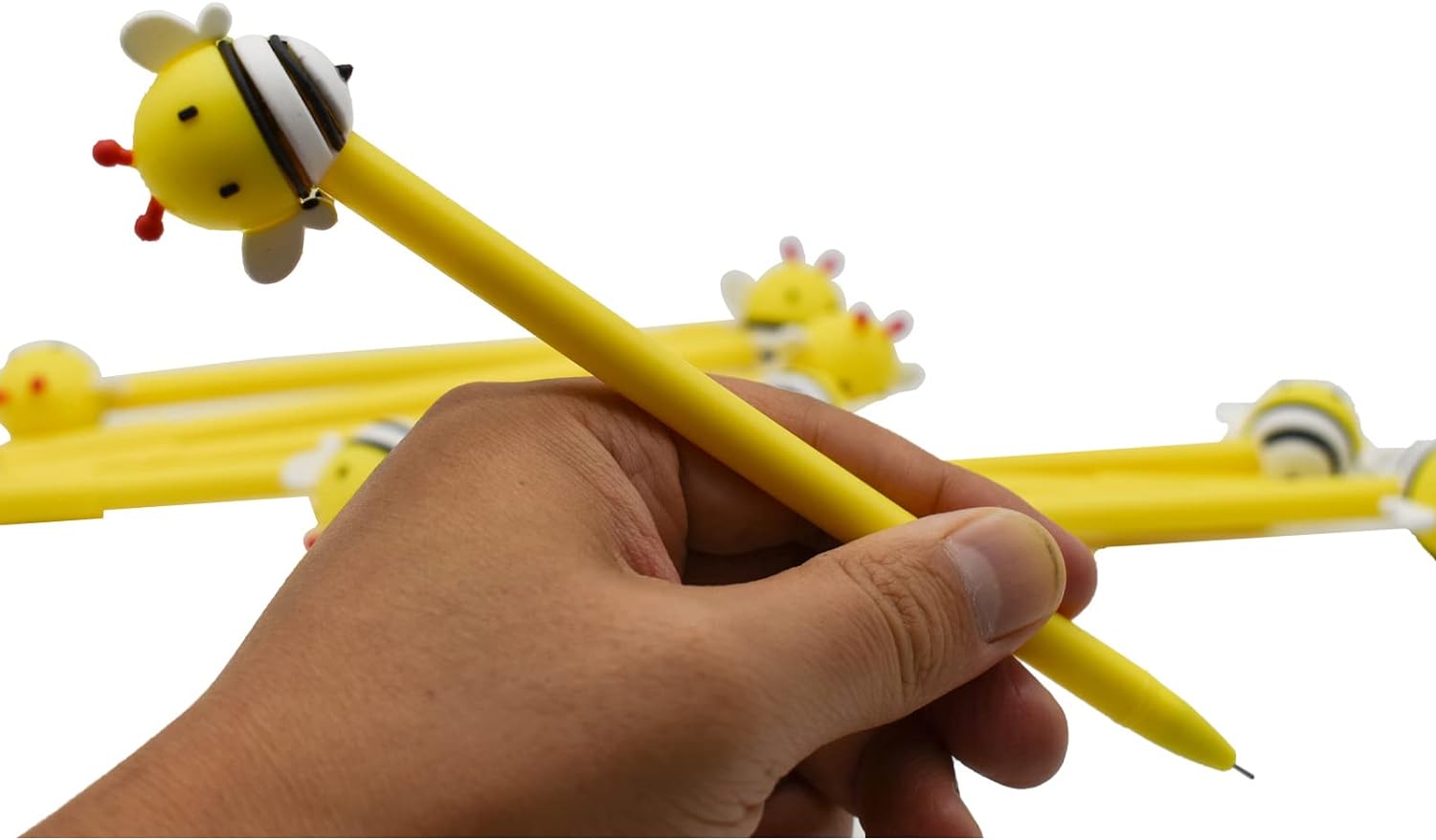 8PCS Funny Yellow Bees Pens Gel Pens 0.5mm Black Ink For Kids School