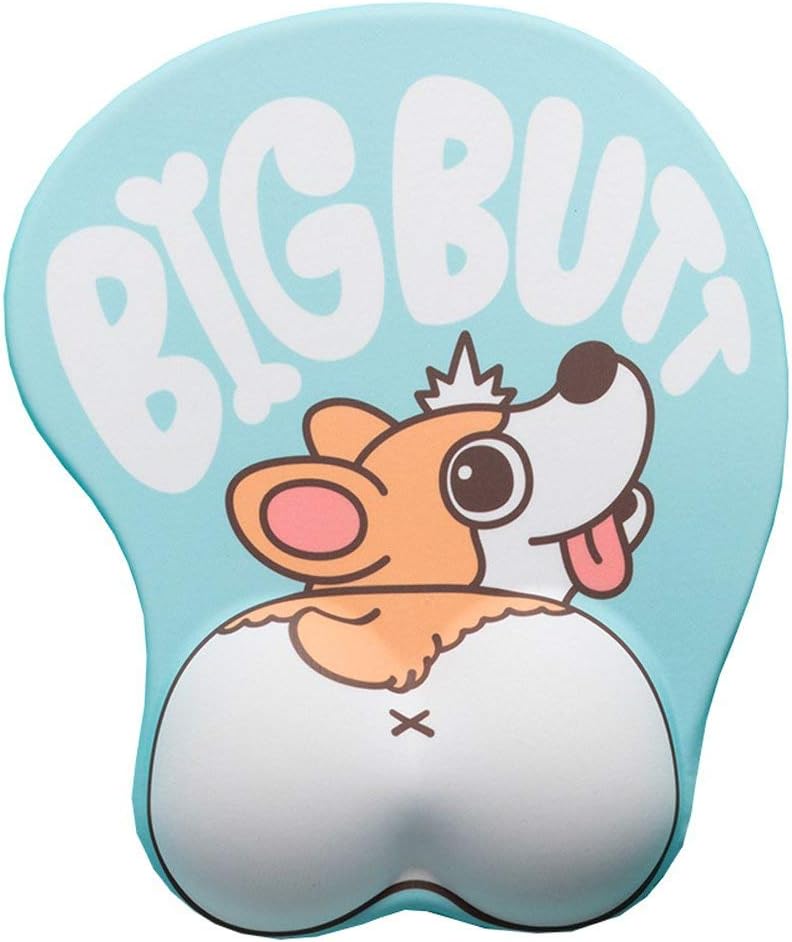 Cute Corgi Dog Butt Anime Mouse Pad with Wrist Support