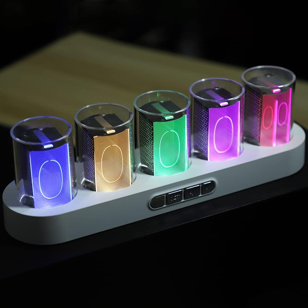 Simulation Nixie Tube Clock,RGB LED Desk Clock