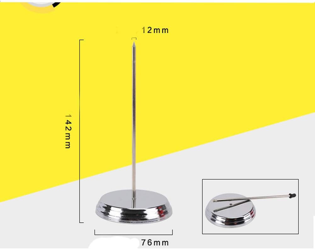 2Pcs Bill Fork Receipt Spindle Steel Check Office Memo Holder