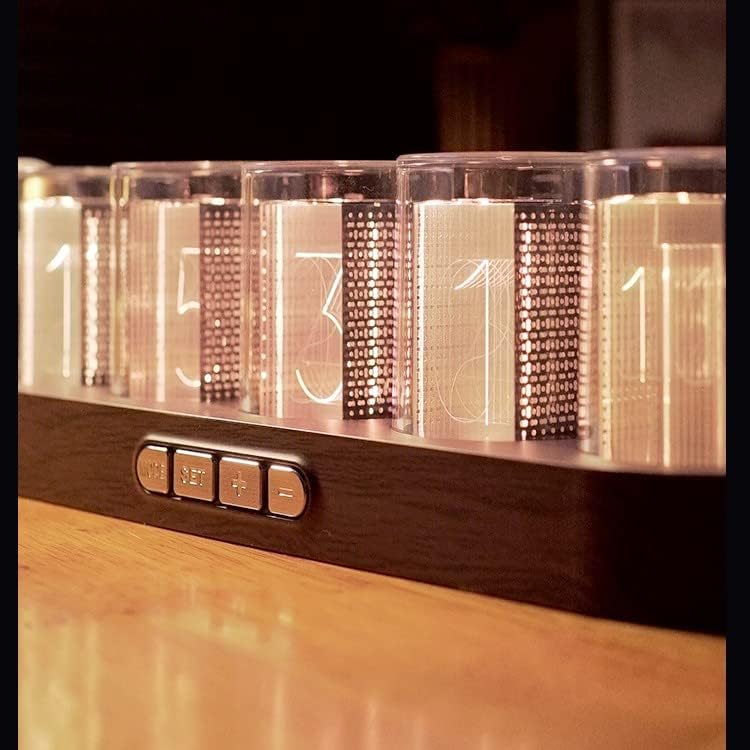 Simulation Nixie Tube Clock,RGB LED Desk Clock