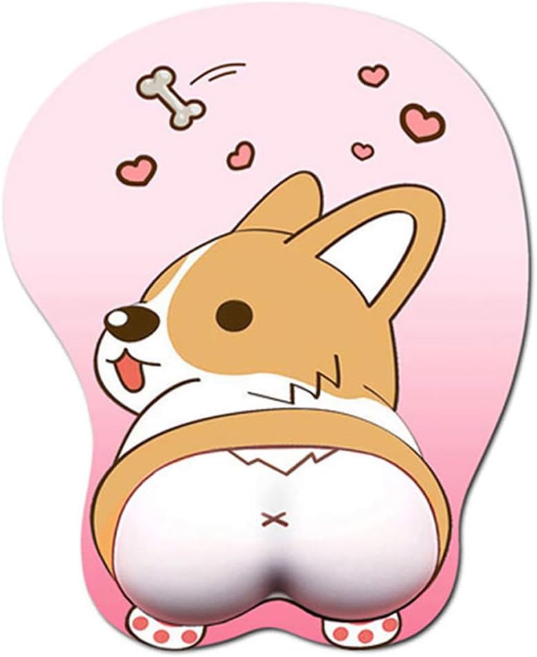 Cute Corgi Dog Butt Anime Mouse Pad with Wrist Support