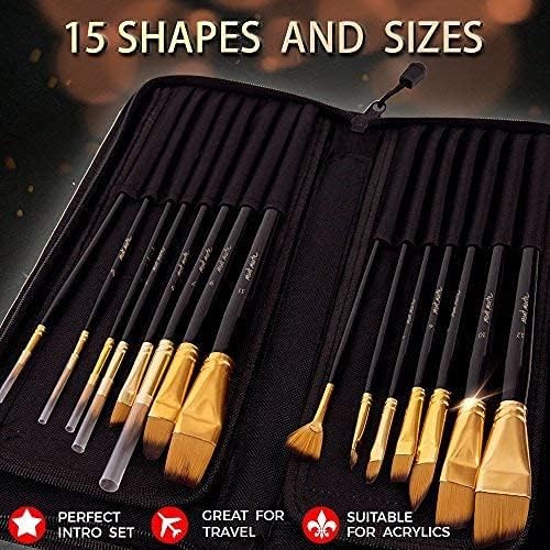 Mont Marte Art Paint Brushes Set,15 Different Sizes