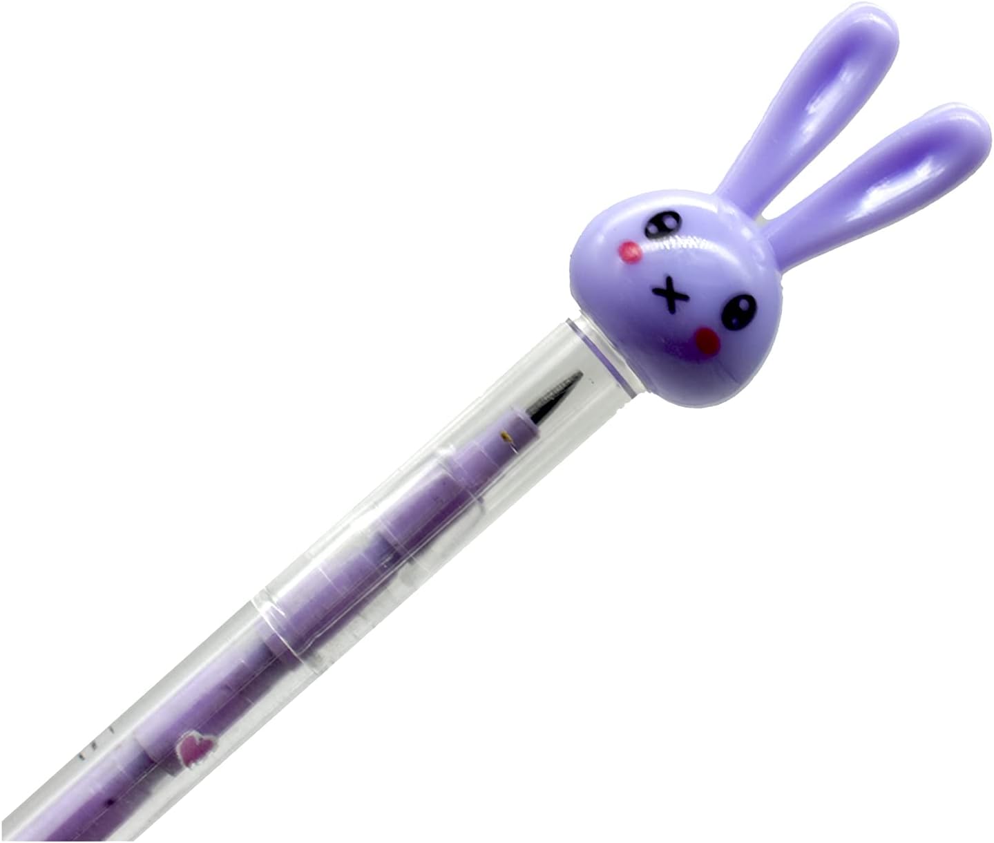 12PCS Cute Bunny Non-Sharpening Stackable Pencils with 64 Refills