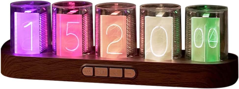 Simulation Nixie Tube Clock,RGB LED Desk Clock