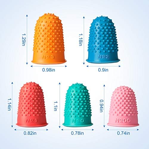 20PCS Rubber Finger Tips Guard Assorted Colors Finger Protector Covers