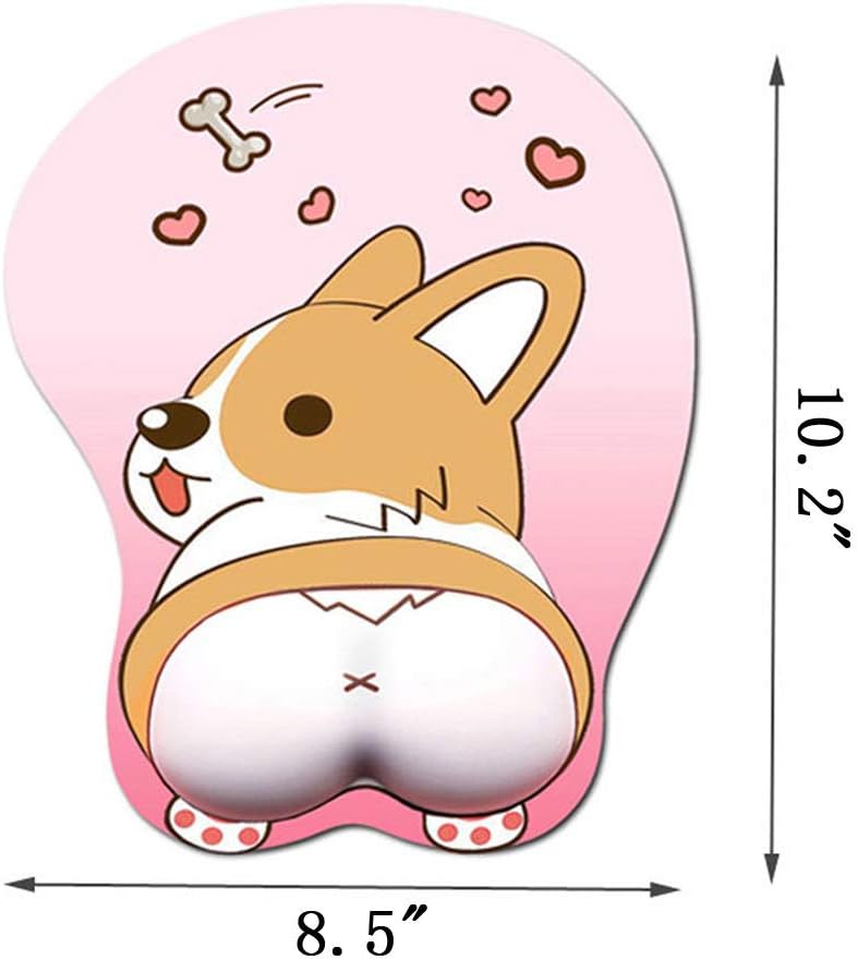 Cute Corgi Dog Butt Anime Mouse Pad with Wrist Support