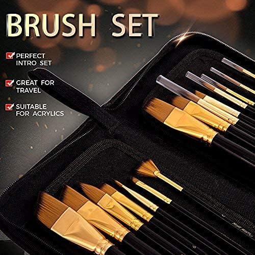 Mont Marte Art Paint Brushes Set,15 Different Sizes