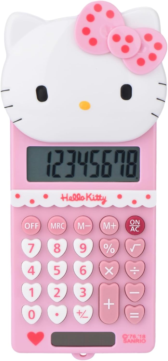 Cute Cat Kitty Kids Calculator 8 Digit with LCD Display