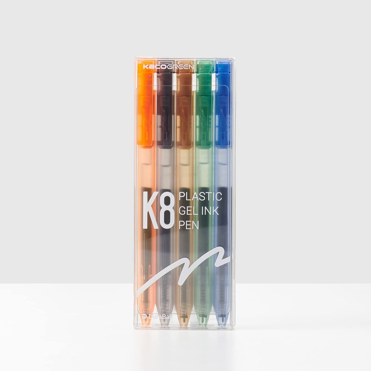 Kaco K8 Retractable Colored Gel Ink Pens 5 Pack